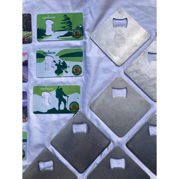 Lot of 22 Moosehead Bottle Openers - Credit Card & Coaster Openers Vintage - Picture 5 of 12